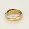 Cartier - Trinity - Bague petit modèle, semi-pavée en or de trois couleurs