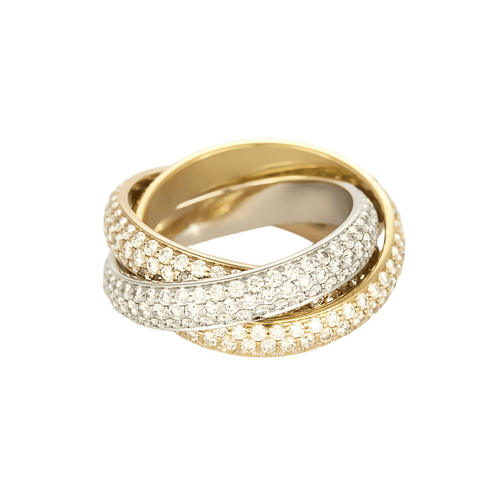 Bague 48 Cartier - Trinity grand modèle - Bague en or de trois couleurs et diamants 58 Facettes DV21804-1