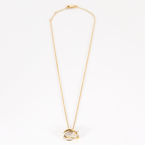 Collier Poiray Collier Tresse en or gris et or jaune 58 Facettes DV22644-1