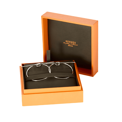 Boucles d'oreilles HERMES- Loop - Moyen Modèle - Paire de Boucles d'oreilles en argent 58 Facettes DV22646-2