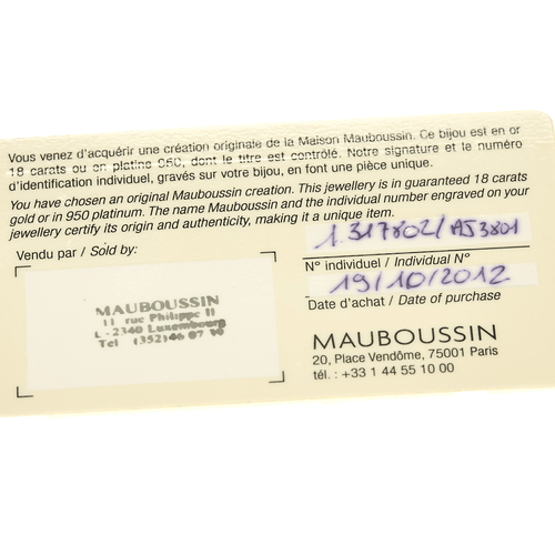 Boucles d'oreilles Mauboussin - Nuit d'amour - Paire de clips d'oreilles en or gris, saphirs et diamants 58 Facettes DV22306-1