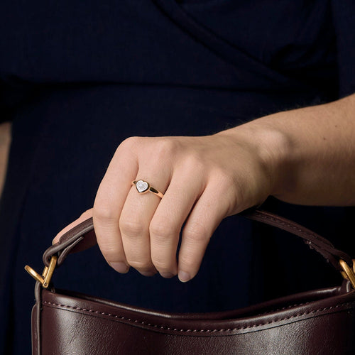 Bague 55 CHOPARD -  Happy diamonds - Bague coeur en or jaune et diamants 58 Facettes DV21885-4