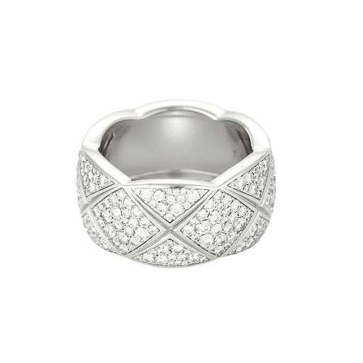Bague 54 CHANEL- Coco Crush . Large Modèle. Bague en or gris et diamants 58 Facettes DDV21138-3-54-24