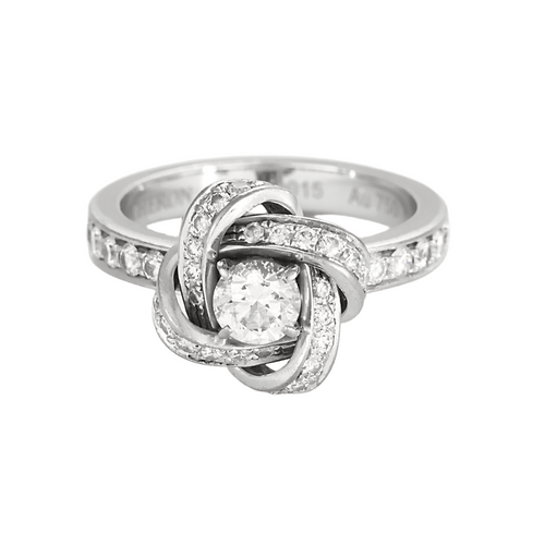 Bague 51 Boucheron - Pivoine - Bague en or gris  et diamants 58 Facettes DV22684-1-51-2