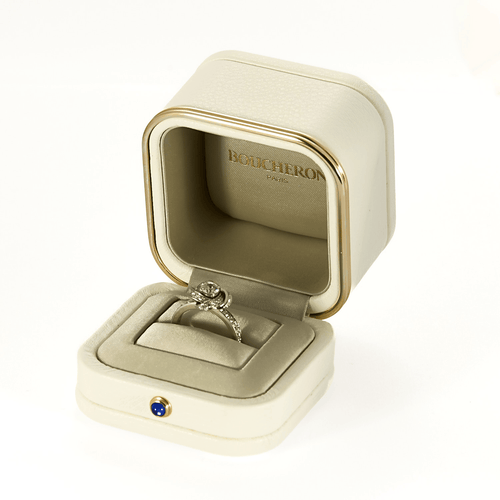 Bague 51 Boucheron - Pivoine - Bague en or gris  et diamants 58 Facettes DV22684-1-51-2