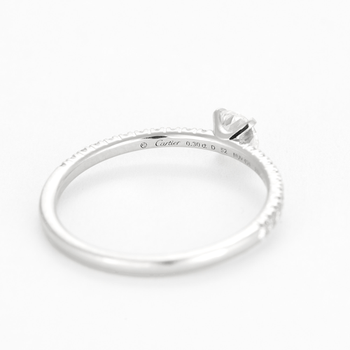Bague 52 CARTIER - Bague Solitaire Etincelle en platine et diamant 0.30 carat 58 Facettes DV22248-1