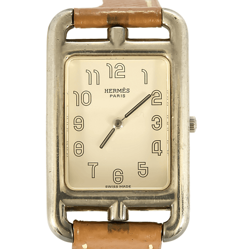 Montre HERMÈS - CAP CODE - Montre en acier à boitier rectangulaire et à mouvement quartz 58 Facettes DV17926-7