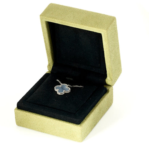 Van Cleef & Arpels -Vintage Alhambra - Colier din aur gri și calcedonie