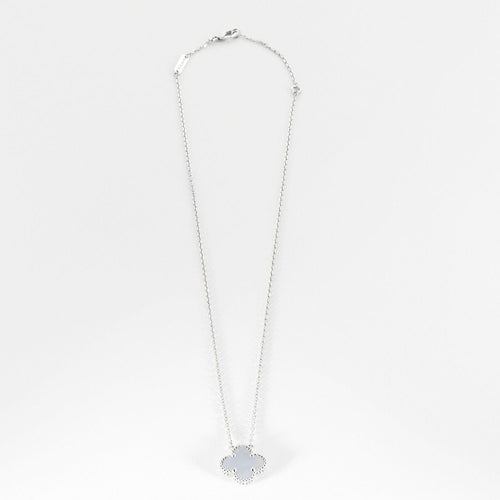 Van Cleef & Arpels -Vintage Alhambra - Colier din aur gri și calcedonie