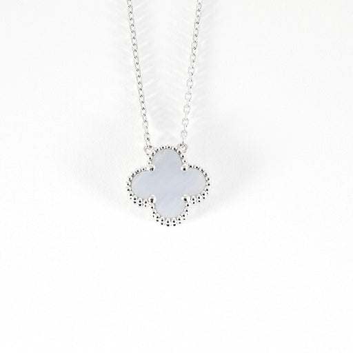 Van Cleef & Arpels -Vintage Alhambra - Collier en or gris et calcédoine 58 Facettes DV0830-28