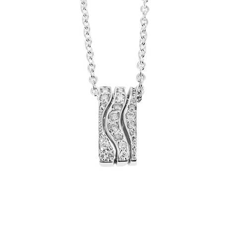 Necklace in gray gold and diamonds