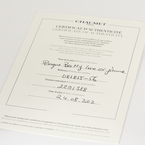 CHAUMET - Bee my Love - Vielsesring i gult guld