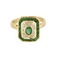 Prsten ze žlutého zlata, smaragd a diamanty