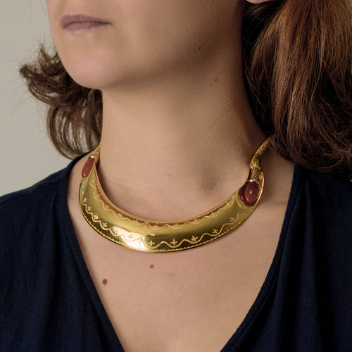 Hermes - Collection Mopti - Important collier en or jaune et cornaline.
