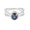 Ring i 14K vitguld, safir och diamanter