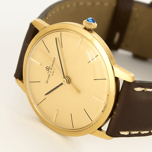 BAUME & MERCIER - Keten Kadran Vintage - Sarı Altın Saat