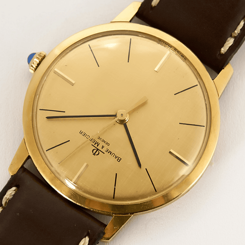 BAUME & MERCIER - Keten Kadran Vintage - Sarı Altın Saat