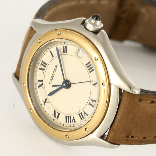 CARTIER - Cougar - Часовник от жълто злато и стомана