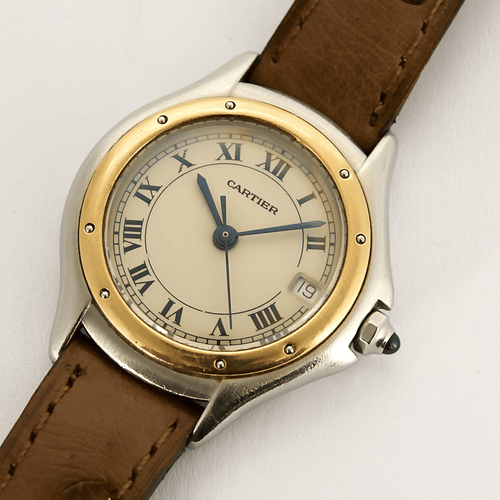 CARTIER - Cougar - Часовник от жълто злато и стомана