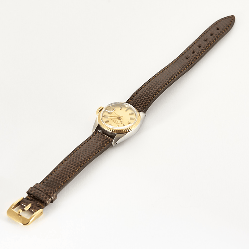 ROLEX - Oyster Perpetual Date - Orologio in acciaio e placcato oro giallo