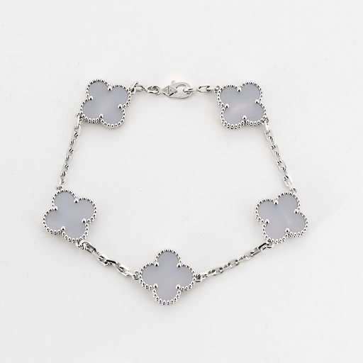 Van Cleef & Arpels -Vintage Alhambra- Bracelet in white gold and chalcedony