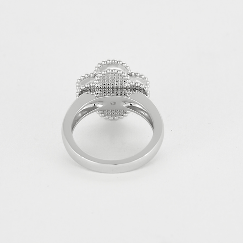 Van Cleef & Arpels - Alhambra - Anillo de oro blanco, nácar y diamante