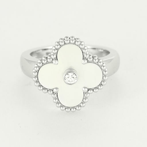 Van Cleef & Arpels - Alhambra - Ring in white gold, mother-of-pearl and diamond