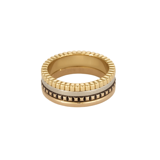 Boucheron - Quatre Klassinen - Kolmenvärinen ruskea ja kultainen pvd-sormus