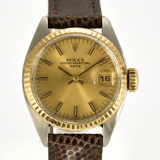 Montre ROLEX - Oyster Perpetual Date - Montre en acier et plaqué or jaune 58 Facettes DV15048-18