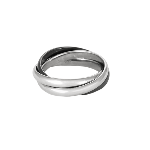 Cartier Sormus Trinity valkokultaa ja keramiikkaa