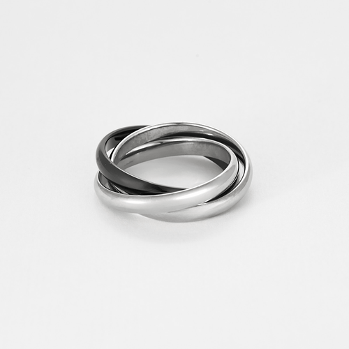 Cartier Sormus Trinity valkokultaa ja keramiikkaa