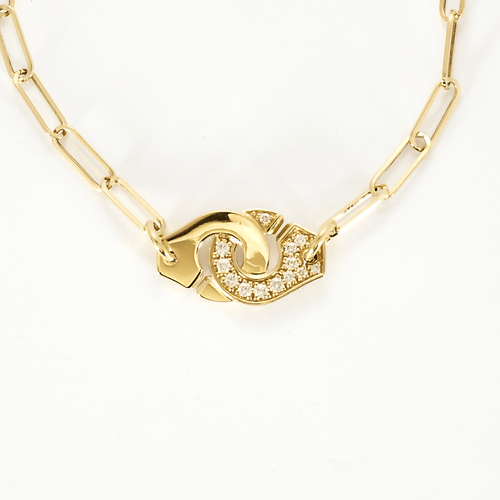 Dinh Van Menottes R10 Pulsera de oro amarillo y diamantes