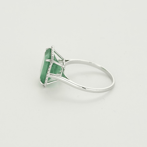 Bague 55 Bague en or gris émeraude et diamants 58 Facettes DV11451-15