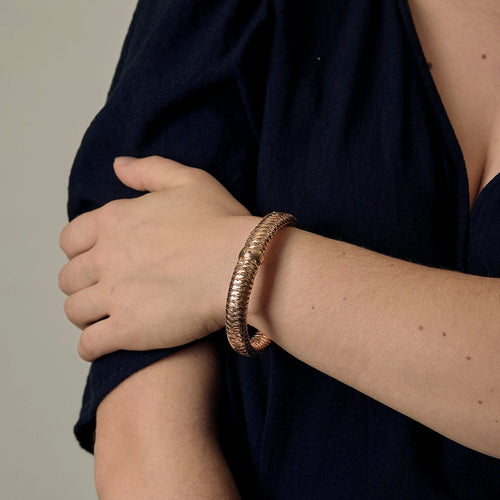 ROBERTO COIN - Pulsera flexible de oro rosa y rubíes sintéticos