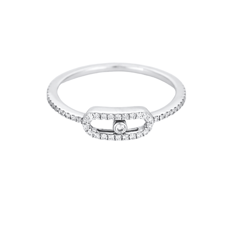 MESSIKA - Пръстен с паве Move Uno от бяло злато и диаманти