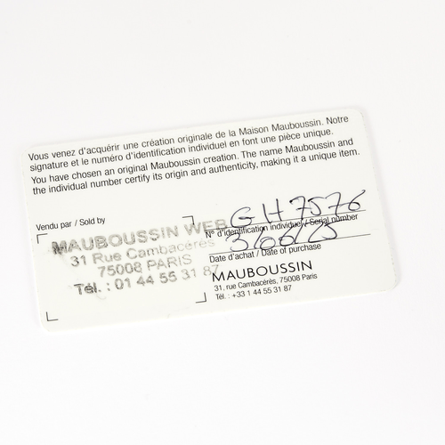 MAUBOUSSIN - Fine Fede nuziale in platino e diamanti