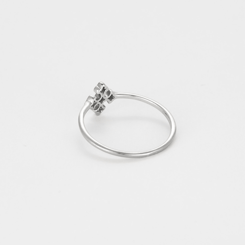 STONE - Prsten "Kříž" z bílého zlata a diamantů