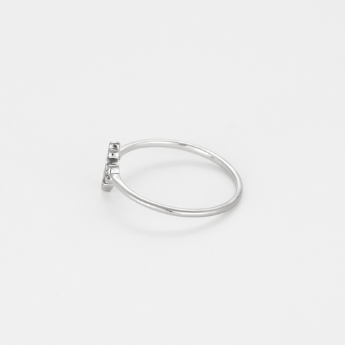 STONE - Bague "Croix" en or gris et diamants