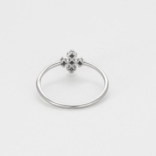 STONE - Bague "Croix" en or gris et diamants