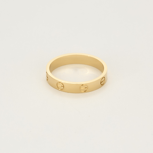 LOVE - Snubní prsten ve žlutém zlatě. Malý model.