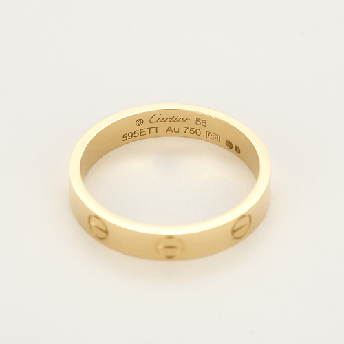 LOVE - Snubní prsten ve žlutém zlatě. Malý model.