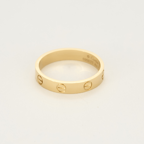 LOVE - Snubní prsten ve žlutém zlatě. Malý model.