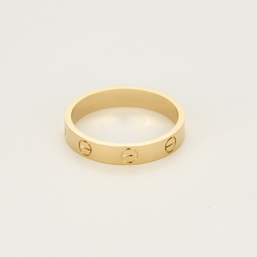 LOVE - Snubní prsten ve žlutém zlatě. Malý model.