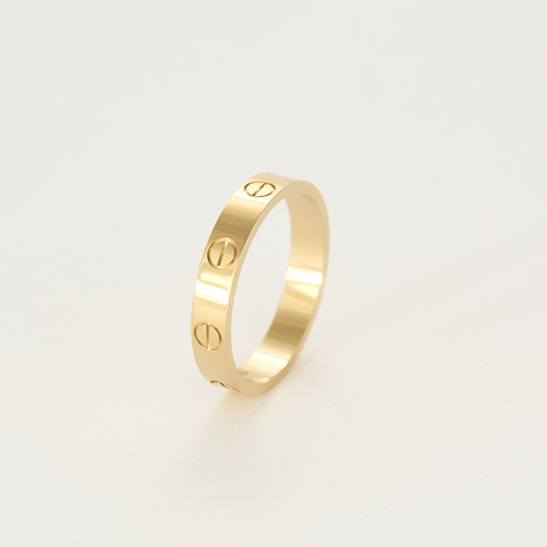 LOVE - Snubní prsten ve žlutém zlatě. Malý model.