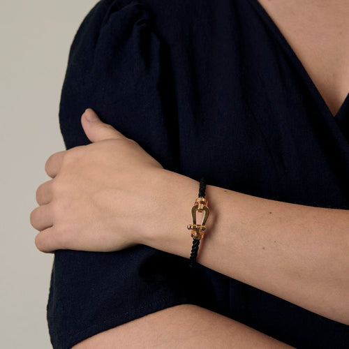 FRED - Force 10 - Model mare - Brățară din aur roz și nailon negru