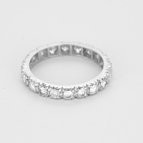 Aliança americana em ouro branco e diamantes