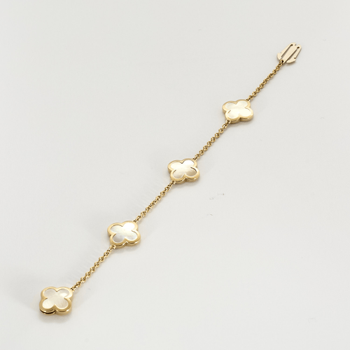 Van Cleef & Arpels - Pure Alhambra - Гривна от жълто злато и седеф