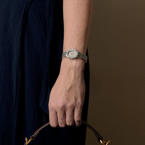 OMEGA - Damklocka i vitt guld och diamanter