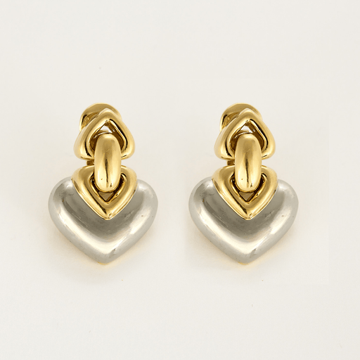 BULGARI - Doppio Cuore - Earrings in two golds
