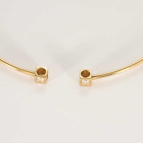 Dinh Van - Le Cube Diamant malý model - Náramek z růžového zlata a diamantů